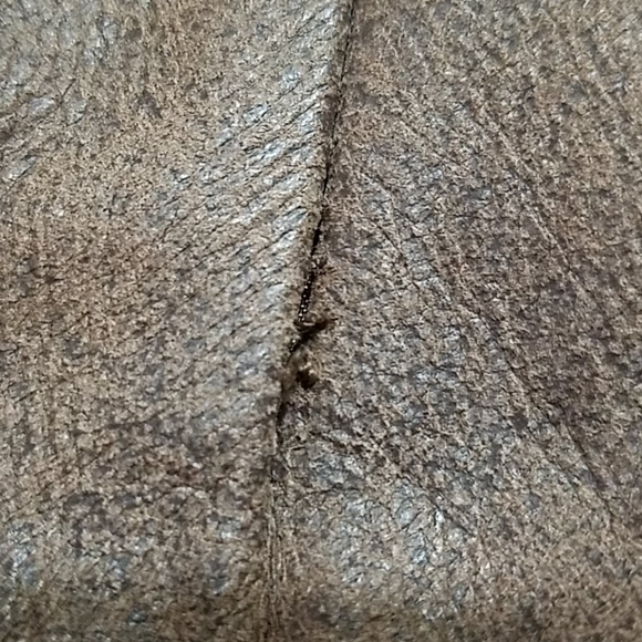 Brown distressed leather straight skirt, size 9/10 - Picture 5 of 5